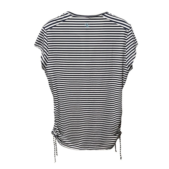 Carve Designs Dawson Rashguard Swim Top Blue and White Striped XL - Picture 2 of 8